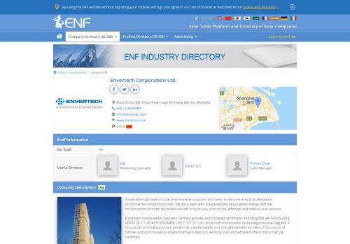 
                            5. Envertech Corporation Ltd. | Solar Components | China - ENF Solar