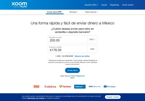 
                            3. Envía dinero a México: transfiere dinero en línea en forma ... - Xoom