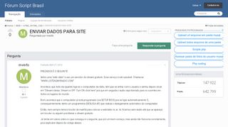 
                            12. ENVIAR DADOS PARA SITE - HTML, XHTML, CSS - Fórum Script Brasil