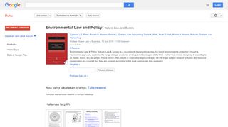 
                            11. Environmental Law and Policy: Nature, Law, and Society