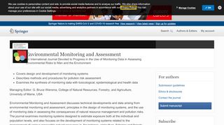 
                            2. Environmental Monitoring and Assessment - incl. option to publish ...