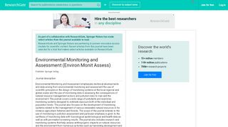 
                            4. Environmental Monitoring and Assessment | RG Impact Rankings ...