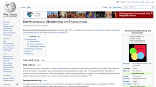 
                            5. Environmental Monitoring and Assessment - Wikipedia