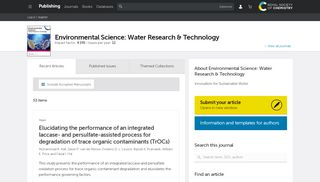 
                            6. Environmental Science: Water Research & Technology Home ...