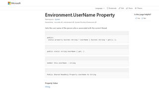 
                            2. Environment.UserName Property (System) | Microsoft Docs