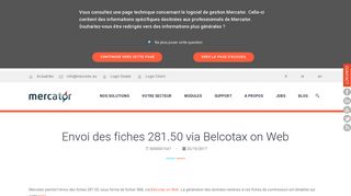 
                            12. Envoi des fiches 281.50 via Belcotax on Web - Mercator