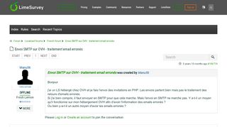
                            12. Envoi SMTP sur OVH - traitement email erronés - LimeSurvey forums