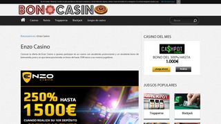 
                            5. Enzo Casino - Bonos casino sin deposito