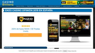 
                            4. Enzo Casino Opinión 2019 en España – Bono hasta 1.500€ |