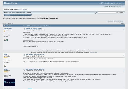 
                            10. EOBOT is clearly scam! - Bitcointalk