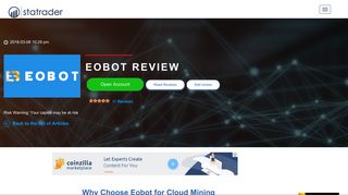 
                            8. Eobot Review - BEWARE SCAM - Cloud Mining Platform - Statrader