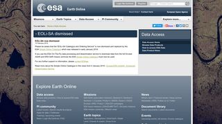 
                            8. EOLi-SA Dismissed - Earth Online - ESA