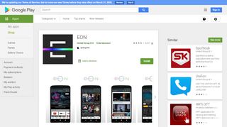 
                            9. EON, Aplikacije na Google Playu