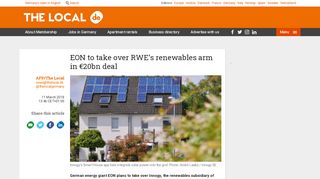
                            13. EON to take over RWE's renewables arm in €20bn deal - The Local