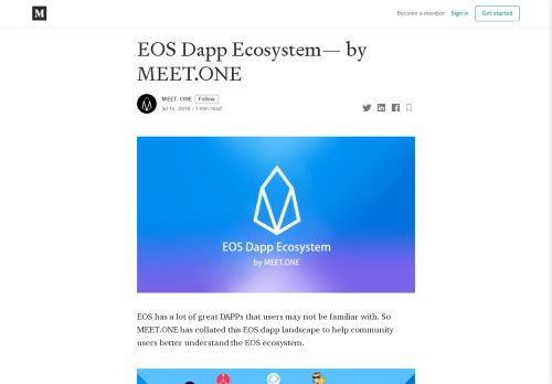 
                            11. EOS Dapp Ecosystem— by MEET.ONE – MEET. ONE – Medium