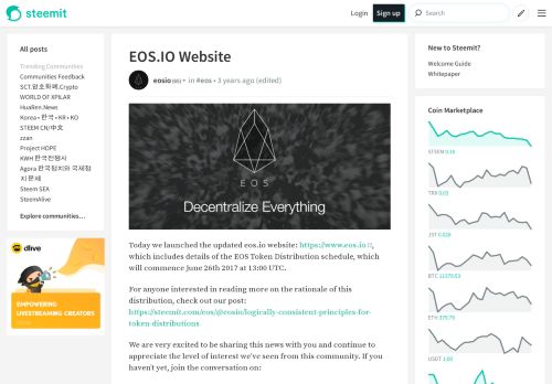 
                            6. EOS.IO Website — Steemit