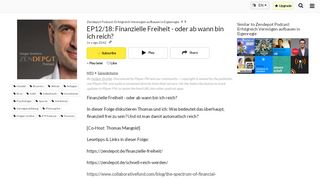 
                            9. EP12/18: Finanzielle Freiheit - Oder Ab Wann Bin Ich Reich ...