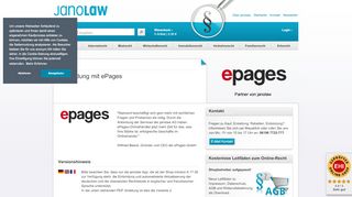 
                            3. ePages | Einbindung | AGB Hosting-Service | Internetshop - Janolaw