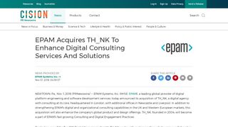 
                            7. EPAM Acquires TH_NK To Enhance Digital Consulting ...