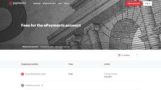 
                            12. ePayments | ePayments account fees