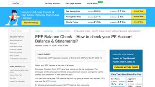 
                            8. EPF Balance Check Online - Know your PF Account Balance Status