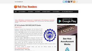 
                            10. EPF Toll Free Number 1800118005 UAN EPFO Number ~ Toll Free ...