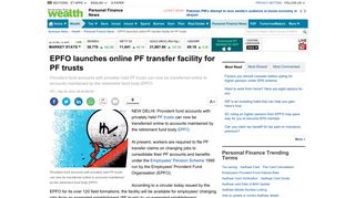 
                            8. EPFO launches online PF transfer facility for PF trusts - The Economic ...