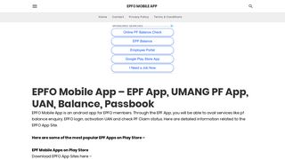 
                            7. EPFO Mobile App – EPF App, UMANG PF App, UAN, Balance ...