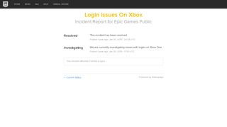 
                            8. Epic Games Public Status - Login Issues On Xbox