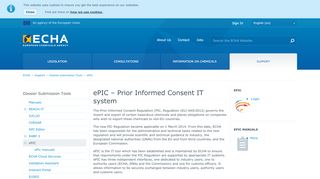 
                            10. ePIC – Prior Informed Consent IT system - ECHA