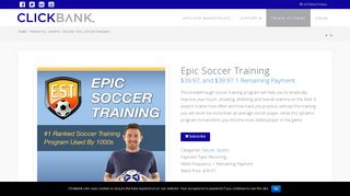 
                            11. Epic Soccer Training - ClickBank