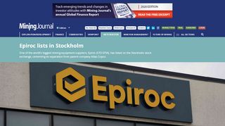 
                            12. Epiroc lists in Stockholm - Mining Journal