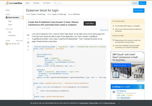 
                            13. Episerver block for login - Stack Overflow