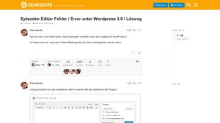 
                            8. Episoden Editor Fehler / Error unter Wordpress 5.0 / Lösung - Podlove ...