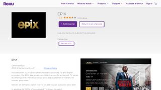 
                            13. EPIX | Roku Channel Store | Roku