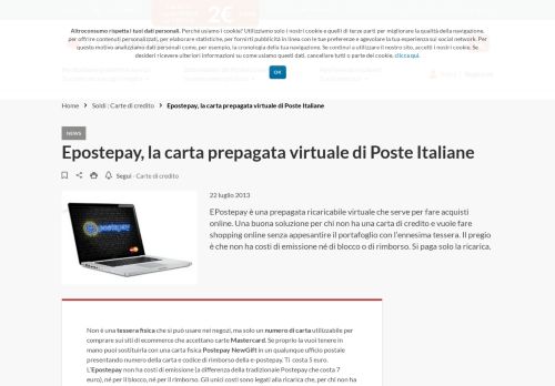 
                            12. Epostepay, la carta prepagata virtuale di Poste Italiane - Altroconsumo