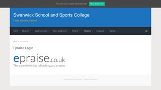 
                            6. Epraise Login – Swanwick School and Sports College