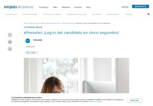 
                            12. ePreselec: ¡Log in en cinco segundos! - InfoJobs - RRHH