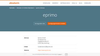 
                            6. eprimo Hotline, Anschrift, Faxnummer und E-Mail - Aboalarm
