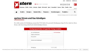 
                            9. eprimo Kündigung - Jetzt Strom und Gas online kündigen - Stern