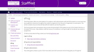 
                            1. eProg - StaffNet - The University of Manchester