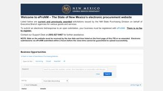 
                            12. eProNM – The State of New Mexico's electronic procurement website