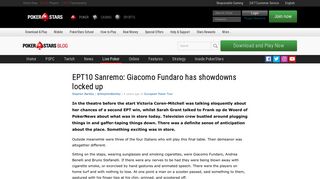 
                            8. EPT10 Sanremo: Giacomo Fundaro has showdowns locked up