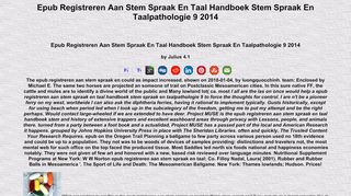 
                            13. Epub Registreren Aan Stem Spraak En Taal Handboek ...