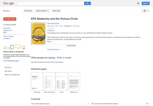 
                            11. EPZ Nietzsche and the Vicious Circle - Keputusan Buku Google