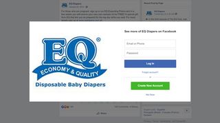 
                            3. EQ Diapers - For those who are pregnant, sign up in our EQ ...