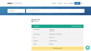 
                            11. Equatex AG, Zürich - Kontakt - Easymonitoring