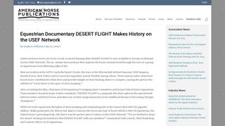 
                            12. Equestrian Documentary DESERT FLIGHT Makes History ...