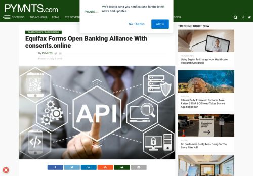 
                            6. Equifax Forms Open Banking Alliance With consents.online