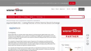
                            9. equinet Bank AG : Vienna Stock Exchange - Wiener Börse